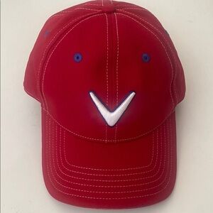 Callaway Red and White Golf Hat with Embroidered Logo